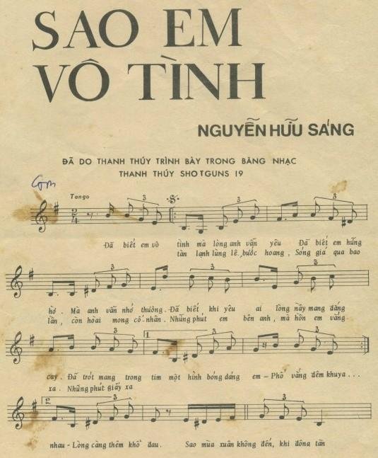 Sheet nhạc Sao Em Vô Tình